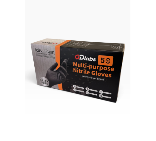 Перчатки GDlabs нитриловые, повышенной стойкости, (чёрные) L уп./50 шт.